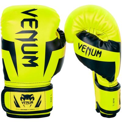 Venum Kids Elite Boxing Gloves-Neo Yellow
