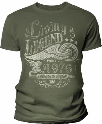 50th Birthday Gift Shirt for Men - Living Legend 1976 Legends Never Die - F/Military-4X