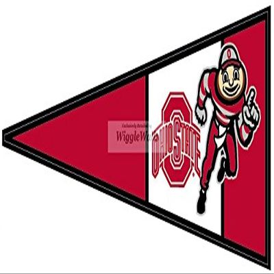 9 INCH Red Pennant Flag OSU Ohio State University Buckeyes Removable Wall Decal Sticker Art NCAA Home Decor 9 inches Wide by 4 inches Tall