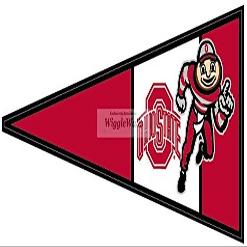 9 INCH Red Pennant Flag OSU Ohio State University Buckeyes Removable Wall Decal Sticker Art NCAA Home Decor 9 inches Wide by 4 inches Tall