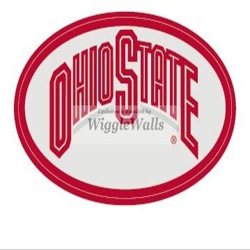 4 INCH Oval Logo Gray Red OSU Ohio State University Buckeyes Removable Wall Decal Sticker Art NCAA Home Decor 2 1/2 inch