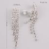 Grace Jun Bridal Silver Plated Rhinestone Crystal Long Tassel Clip on earrings Non Piercing for Women (53) view 3