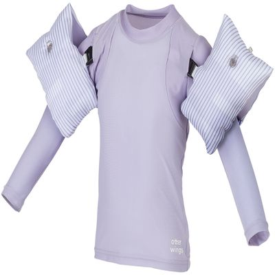Otter Wings Kids Floaties (Water Wings) / UPF Swim Shirt Combo Swim Aid - Long Sleeve (Island Orchid, 2-4yrs)