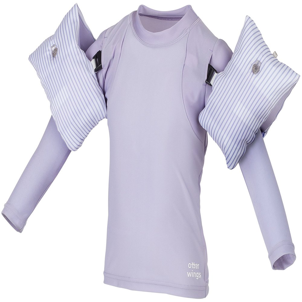 Otter Wings Kids Floaties (Water Wings) / UPF Swim Shirt Combo Swim Aid - Long Sleeve (Island Orchid, 2-4yrs)