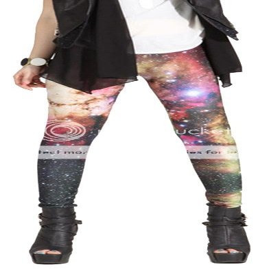 Sister Amy Women's Digital Pattern Printed Ankle Elastic Tights Legging Green Sky US XXL