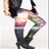 Sister Amy Women's Digital Pattern Printed Ankle Elastic Tights Legging Green Sky US XXL view 3