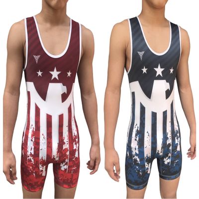 TRI-TITANS Victorious Eagle Reversible Wrestling Singlet (Adult 2XL: 200lbs-240lbs)