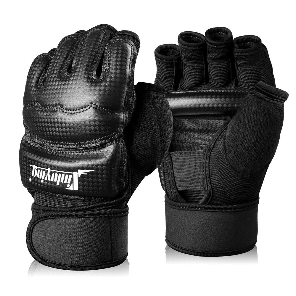 Xinluying Punch Bag Boxing Martial Arts MMA Sparring Grappling Muay Thai Taekwondo Training PU Leather Wrist Wraps Gloves