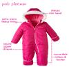 Pink Platinum Baby Girls Hooded Snowsuit Onesie Winter Bunting view 2
