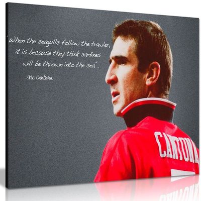 Eric Cantona Manchester United Sardines Quote Canvas Wall Art Picture Print (36x24in)