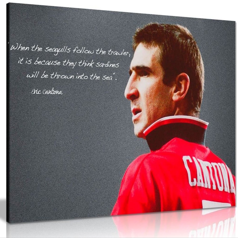 Eric Cantona Manchester United Sardines Quote Canvas Wall Art Picture Print (36x24in)