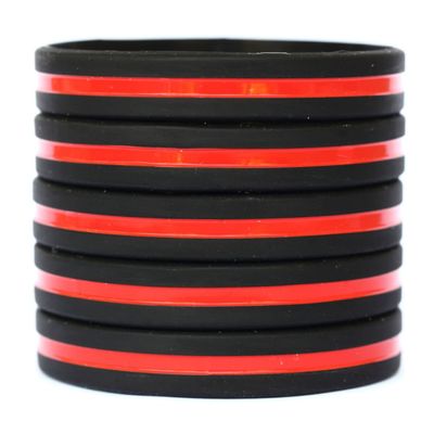 10 Adult and 90 Youth Thin Red Line Wristbands