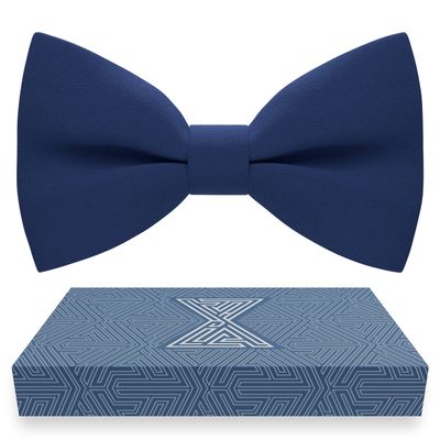 Bow Tie House Babies Classic Pre-Tied Bow Tie Formal Solid Tuxedo (Small, Denim)