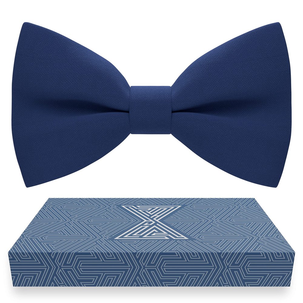 Bow Tie House Babies Classic Pre-Tied Bow Tie Formal Solid Tuxedo (Small, Denim)