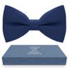 Bow Tie House Babies Classic Pre-Tied Bow Tie Formal Solid Tuxedo (Small, Denim) view 1