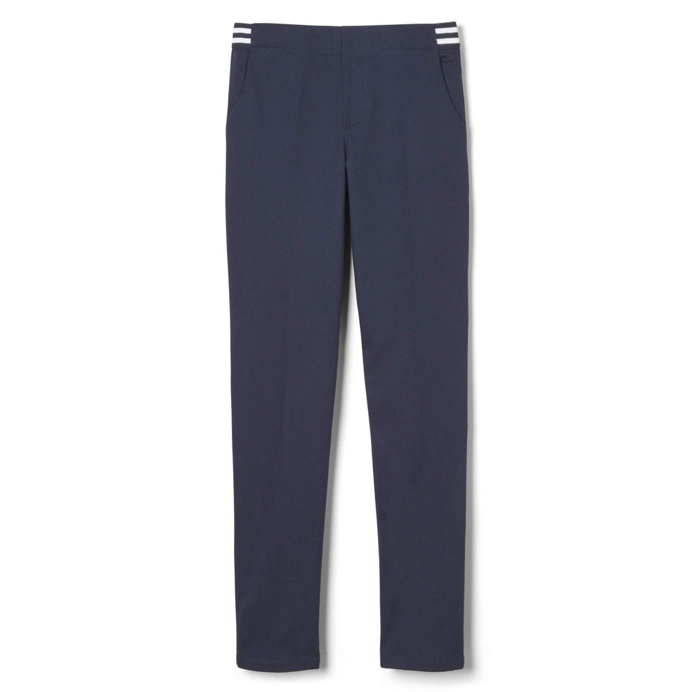French Toast Girls Pull On Skinny Fit Stretch Pants with Elastic Waist and Pockets, School Uniform for Kids, Navy, 20.5 Plus