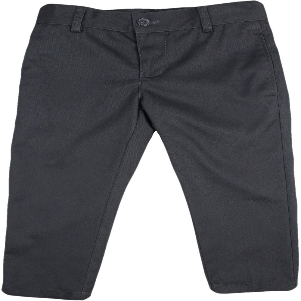 Armando Martillo Boys Brushed Cotton Flat Front Adjustable Waist Pants - Dark Gray, 12