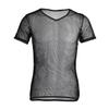 iiniim Men's Mesh Short Sleeve T-Shirt Tank Vest Fishnet Clubwear Black L view 4