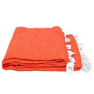 Open Road Goods Handmade Solid Color Yoga Blanket - Thick Mexican Blanket or Throw - Made for Yoga! (Tangerine Blanket)