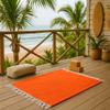 Open Road Goods Handmade Solid Color Yoga Blanket - Thick Mexican Blanket or Throw - Made for Yoga! (Tangerine Blanket) view 4