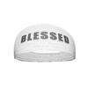 Unisex Headband/Sweatband. Best for Sports, Fitness, Working Out, Yoga. Tapered Design. (White Blessed) view 1