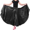 30" Black Girls Stretched Shiny Satin Flowy Long Dance Skirt Dancewear view 1