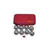 BuyBocceBalls Listing - 73mm Metal Bocce/Petanque Set with 8 Silver Balls and red Bag - Single view 1