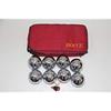 BuyBocceBalls Listing - 73mm Metal Bocce/Petanque Set with 8 Silver Balls and red Bag - Single view 2