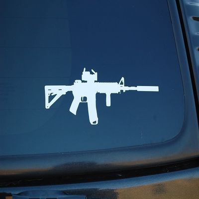 Ar-15 M4 Vinyl Decal - Choose Size and Color! (V372) (18", Pink)