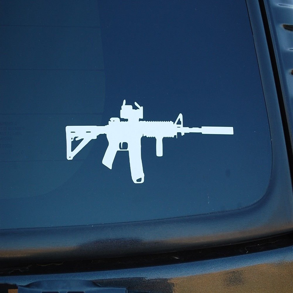 Ar-15 M4 Vinyl Decal - Choose Size and Color! (V372) (18", Pink)