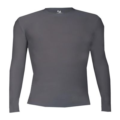 Badger Sports Pro Compression L/S Crew Graphite Small