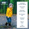 NORTY Rubber Rain Boots for Kids - Waterproof Rubber Boots Boys and Girls Solid & Printed Rainboots for Toddlers and Kids - Black & Lime view 2