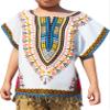 RaanPahMuang Bright Africa White Shirt Childs Dashiki Decorated with Tassels, 1-3 Years, Azure Blue White view 1