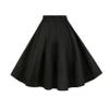 BI.TENCON Women's Black High Waist Pleated A Line Street Skirt Full Midi Skirt with Pockets S view 3