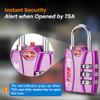Forge Luggage Locks TSA Approved 4 Pack Purple, Small Combination Lock with Zinc Alloy Body, Open Alert, Easy Read Dials, for Travel Suitcase, Bag, Backpack, Lockers. view 3