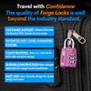Forge Luggage Locks TSA Approved 4 Pack Purple, Small Combination Lock with Zinc Alloy Body, Open Alert, Easy Read Dials, for Travel Suitcase, Bag, Backpack, Lockers. view 4