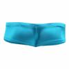 FEESHOW Men's Shiny Low Rise Bikini Briefs Bulge Pouch Cheeky Underwear Swimwear Blue Large (Waistline:28.0-38.5") view 2