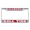University of Alabama Crimson Tide Silver Metal License Plate Frame view 1