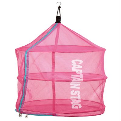 Captain Stag UM-1902 Drying Rack, Pop-up Dry Net, Foldable, Pink