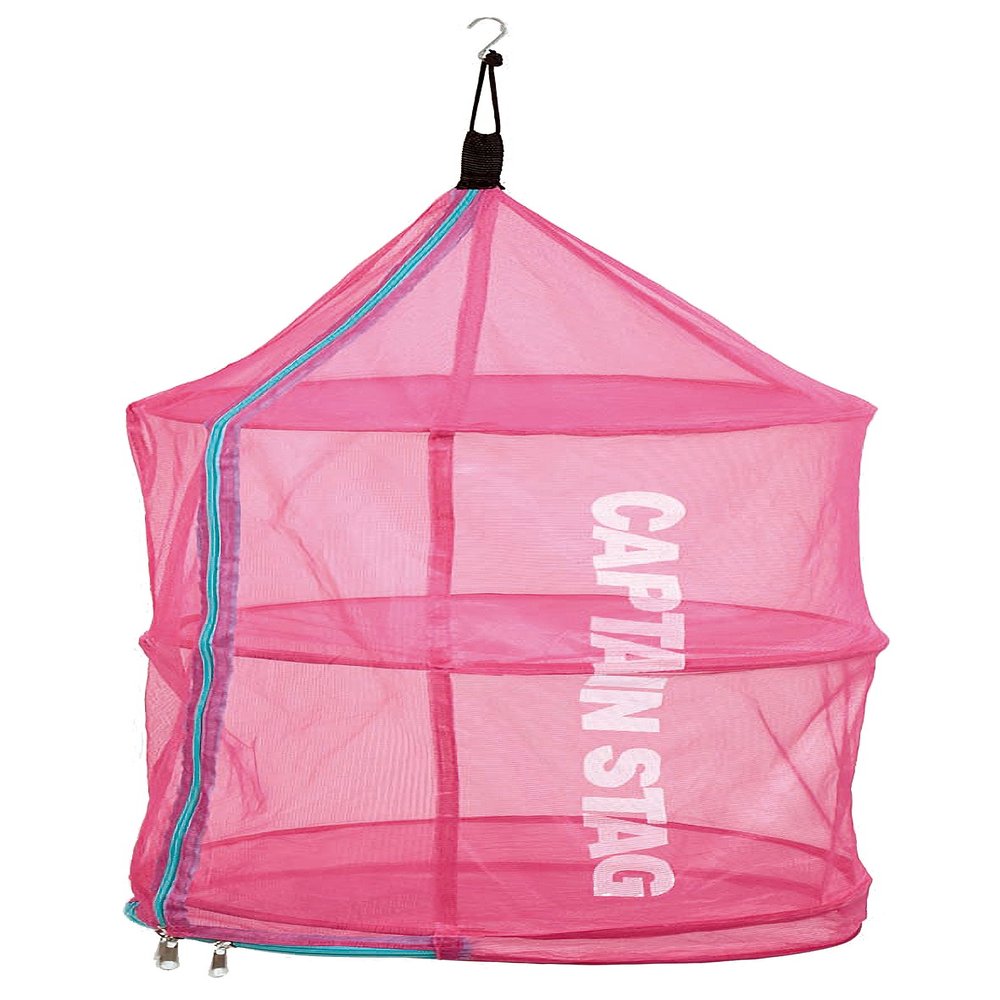 Captain Stag UM-1902 Drying Rack, Pop-up Dry Net, Foldable, Pink