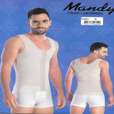Fajas Mandy Colombian Girdle for Men Slimming Body Shaper Fajas para Hombres 4 HookRef 5062 (Black/Negro, S)