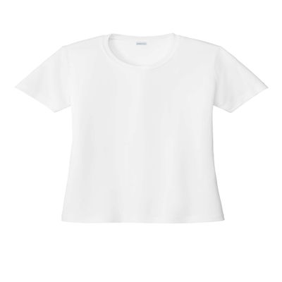 SPORT-TEK Women's PosiCharge Competitor Tee | Athletic Fit Workout T-Shirt, Spring & Summer Gym Fashion White