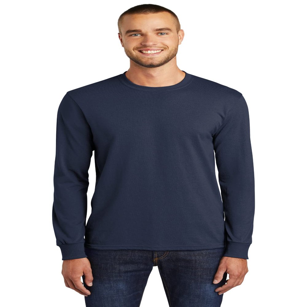 Port & Company Tall Long Sleeve Core Blend Tee 4XLT Navy