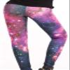 Sister Amy Women's Digital Galaxy Printted Ankle Elastic Tights Legging Fuchsia Galaxy US XL view 3