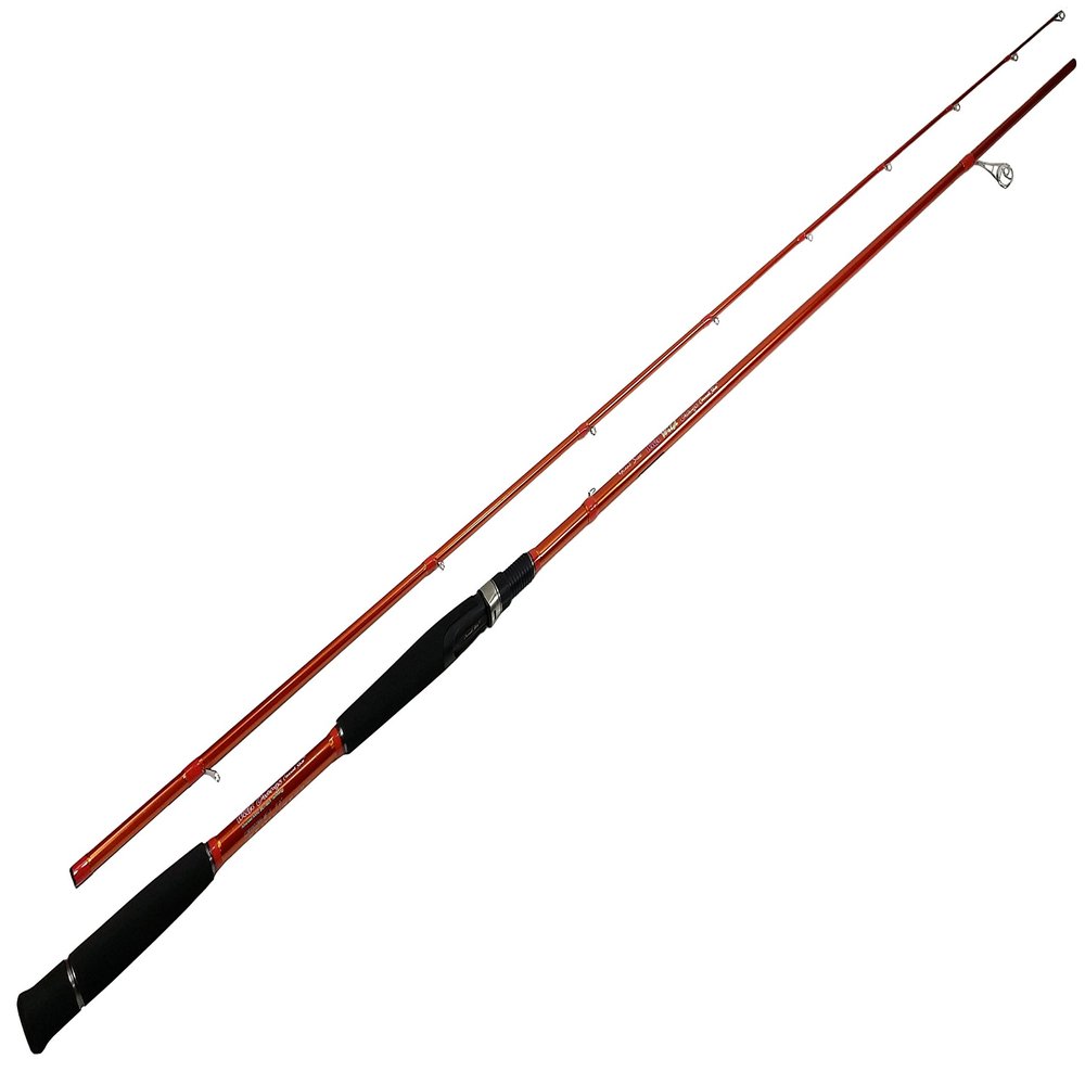 Carrot Stix Collapsible 2 Piece Spinning Wild Wild Orange Giant Size Salmon Steelhead Fishing Rod (8' 6" Medium Heavy)