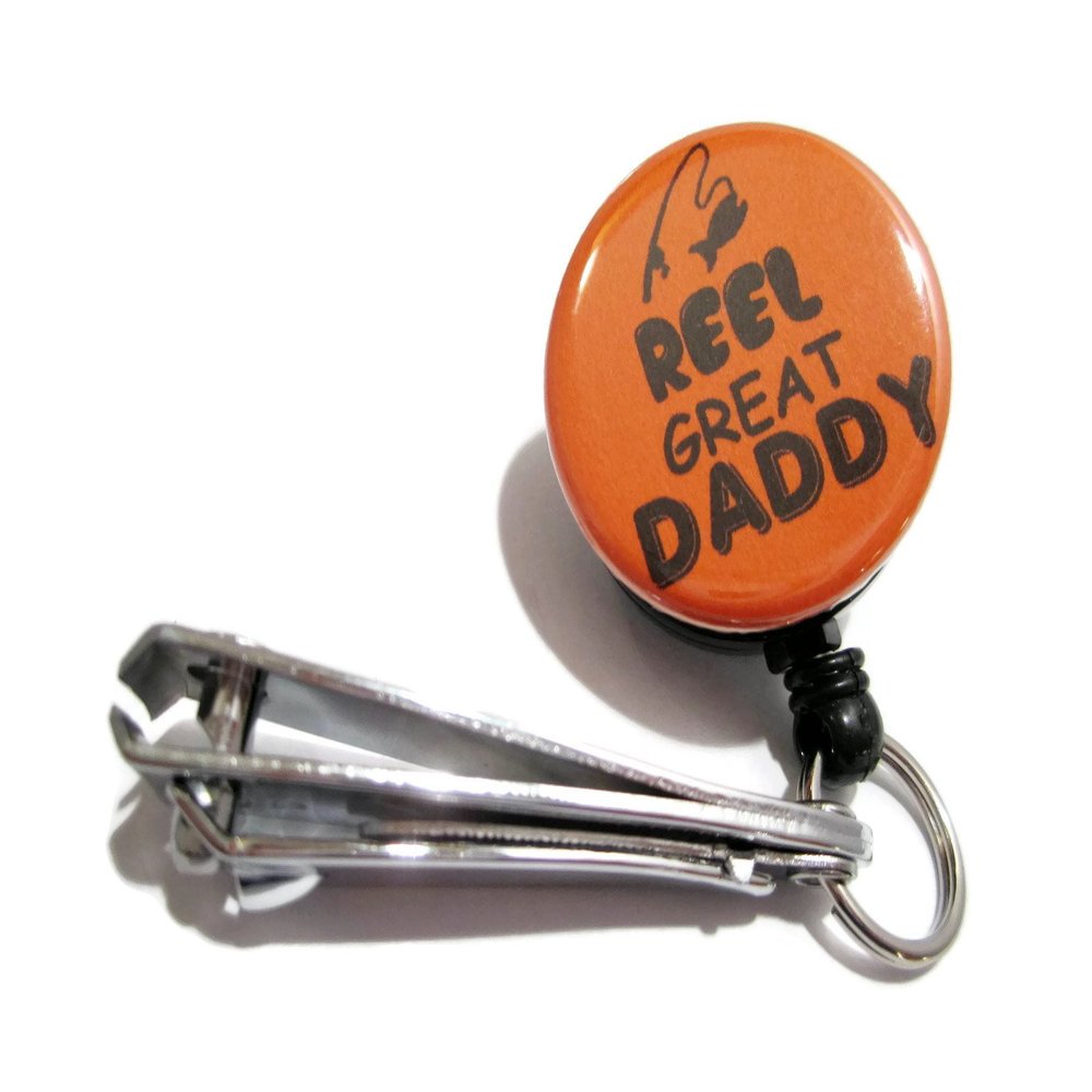 ATLanyards Reel Great Daddy Fishing Line Cutters, Retractable Fishing Tool, Daddy Gift, Orange 83