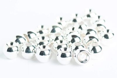 Blue Wing Olive Brass Beads for Fly Tying - 25 Pack (Silver, 4.6 mm (3/16"))