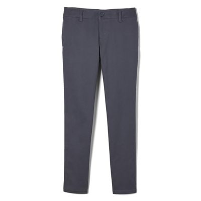 French Toast Girls' Slim Fit Stretch Twill Pant, Heather Gray, 7