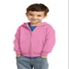 Port & Co Toddler Core Fleece Full-Zip Hooded Sweatshirt CAR78TZH, Candy Pink, 4T view 1