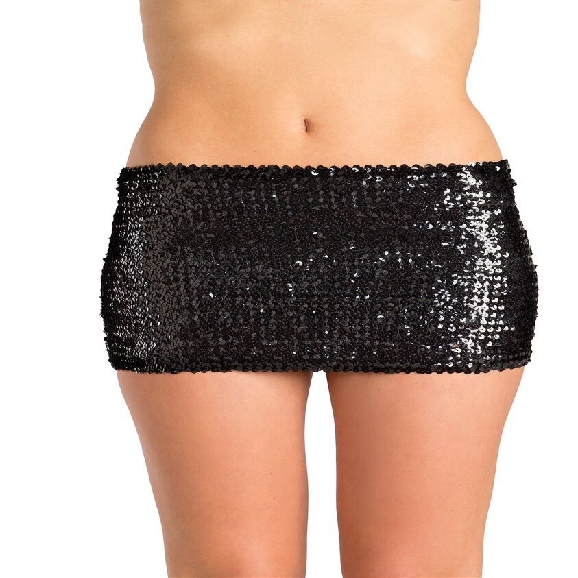 Be Wicked Black Sequin Skirt (Extra Large)